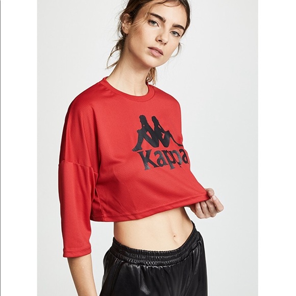 Kappa Tops - NEW • Kappa • Anak Mesh Cropped Tee Red Small